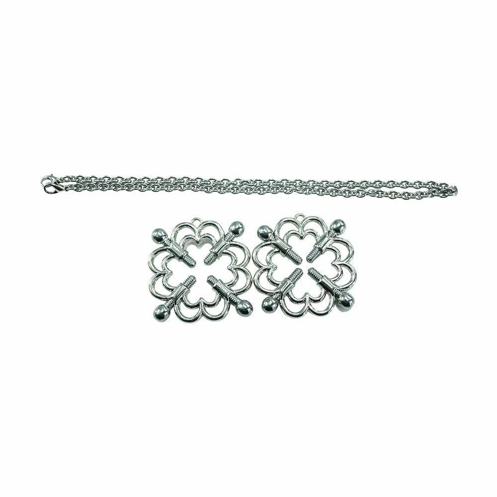 Stainless Steel Clover Nipple Clamps Torture Play Bdsm Bondage Restraints