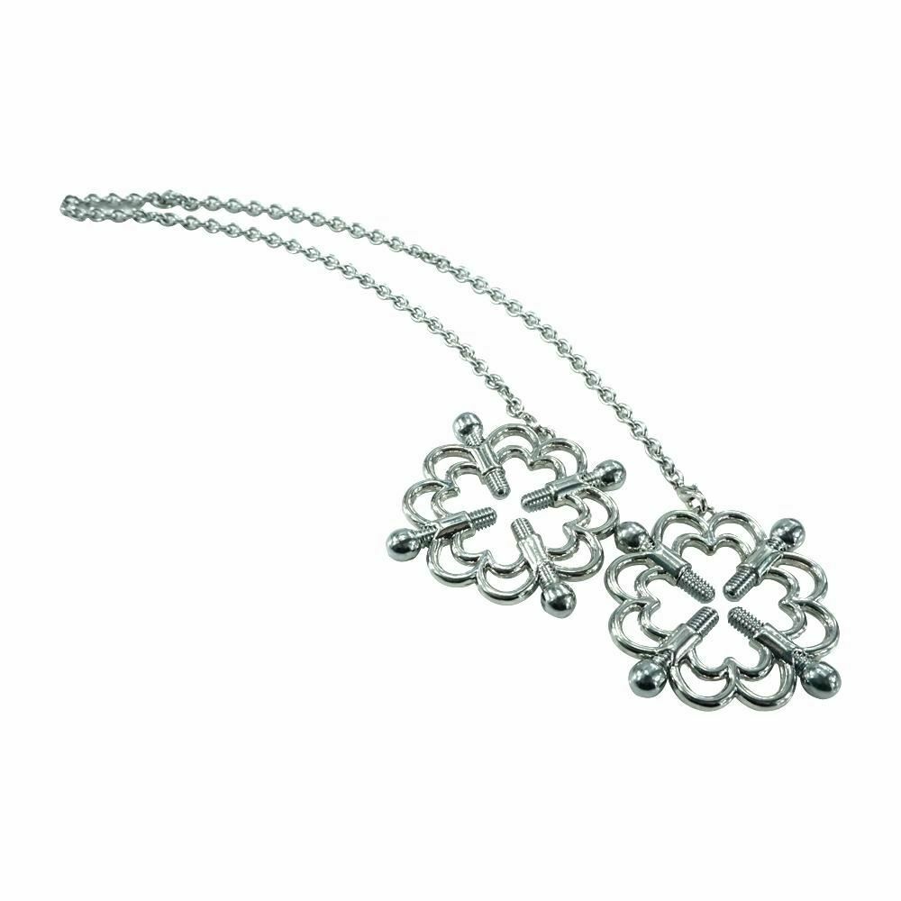 Stainless Steel Clover Nipple Clamps Torture Play Bdsm Bondage Restraints