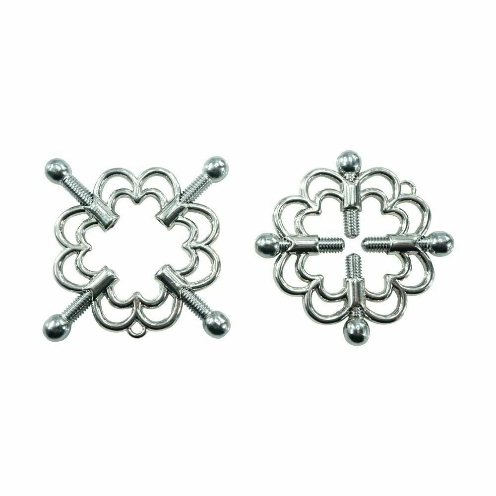 Stainless Steel Clover Nipple Clamps Torture Play Bdsm Bondage Restraints