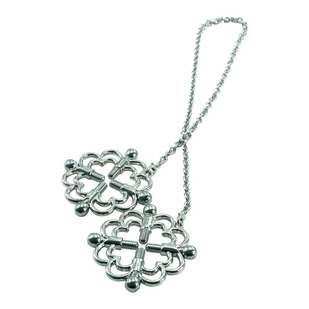 Stainless Steel Clover Nipple Clamps Torture Play Bdsm Bondage Restraints