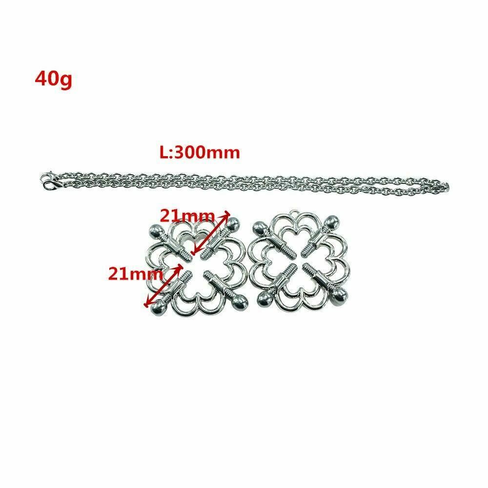 Stainless Steel Clover Nipple Clamps Torture Play Bdsm Bondage Restraints