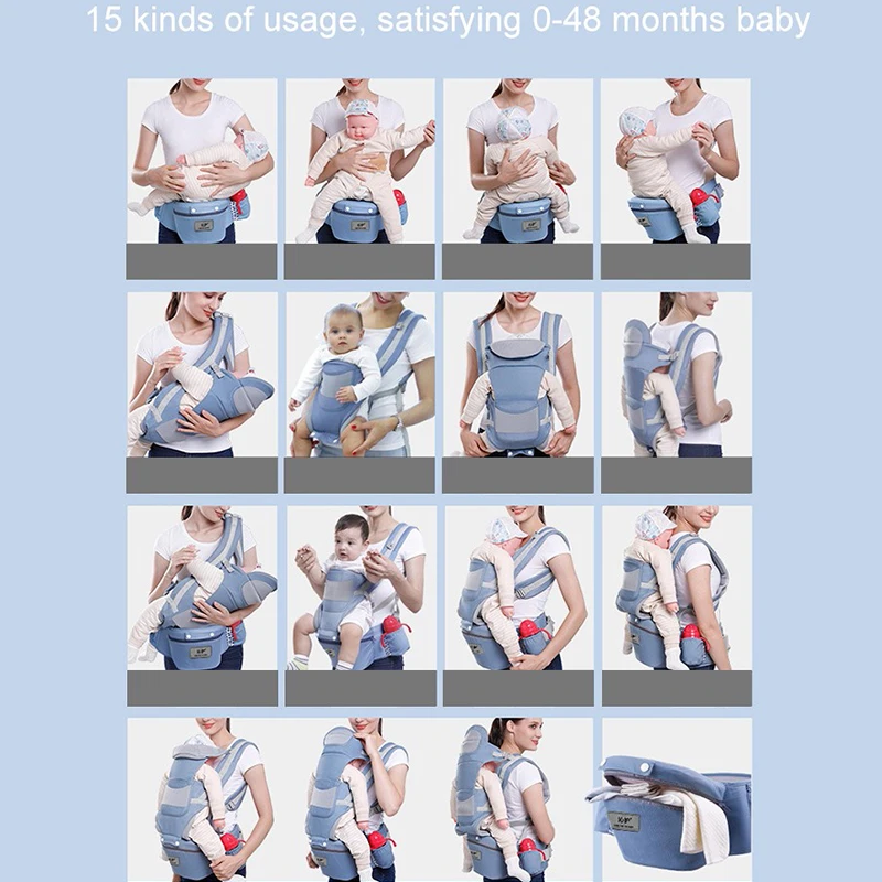 Newborn Ergonomic Baby Carrier Backpack Infant Hipseat Front Facing Kangaroo Wrap Sling Travel