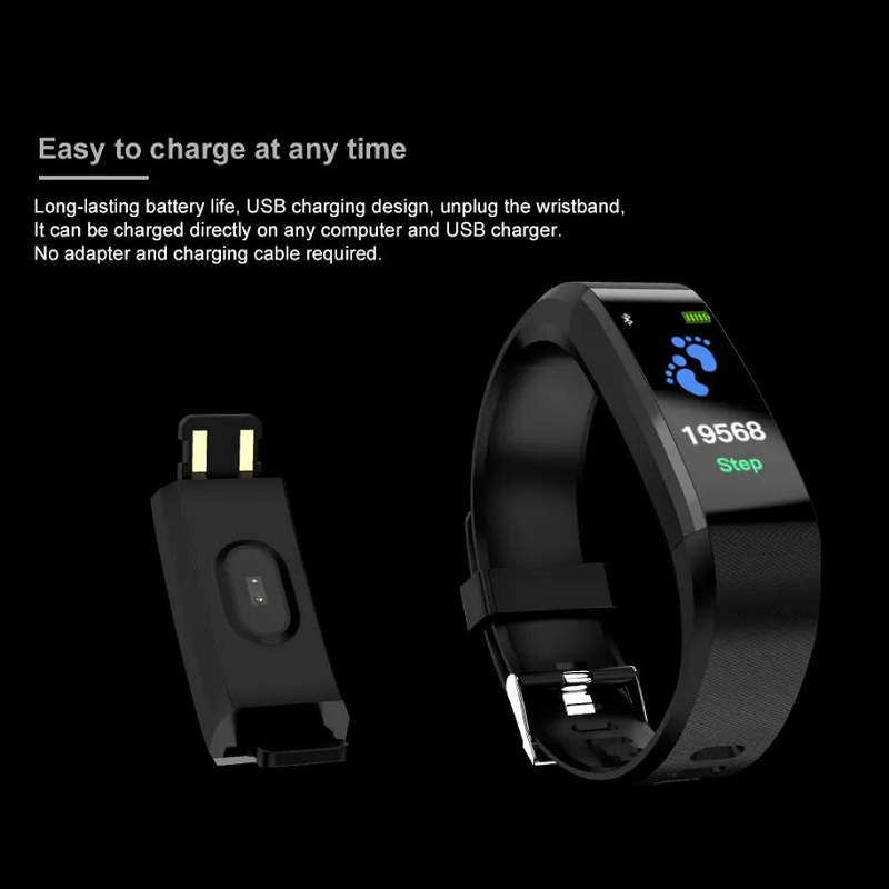 115Plus Colourful Screen Digital Intelligent Bracelet Fitness Band Blue