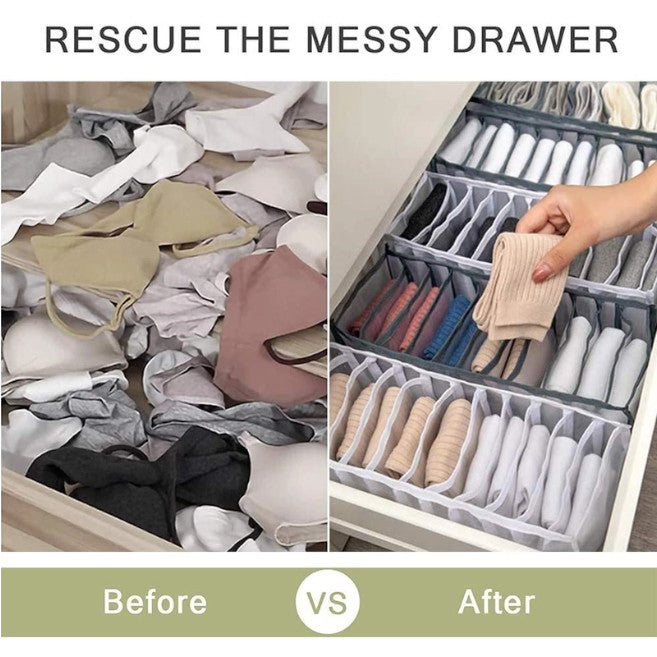 11 Grid Closet Organizer For Underwear Socks Divider Storage Compartment