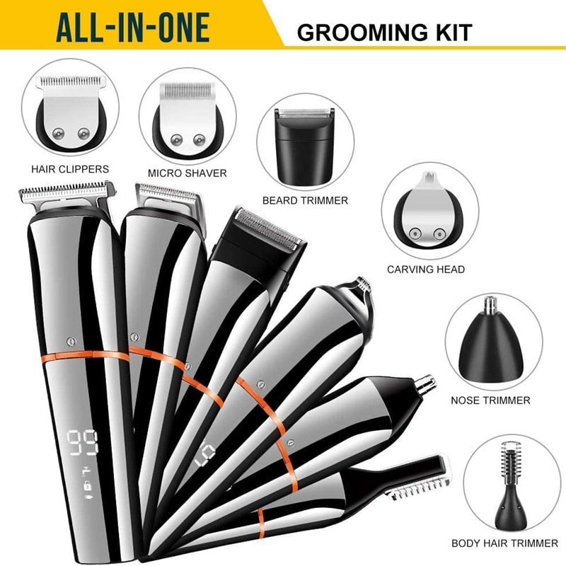 11In1 Multi Hair Trimmer Men Facial Beard Body Grooming Kits Electric Clipper Nose