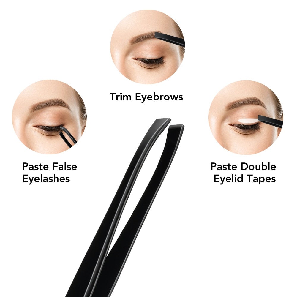 11Pcs Professional Eyebrow Trimming Tool Set Shaping Knife Tweezers Comb Pencil Clip Make Up Kit