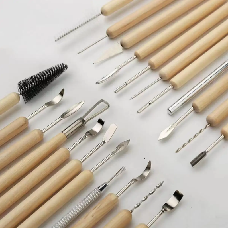 11Pcs Pottery Tools Clay Sculpting Carving Set Ceramics Smoothing Shaper For Potters Handle Modeling