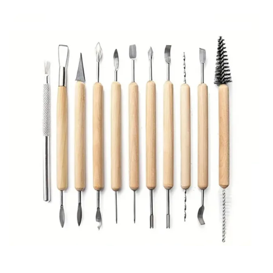 11Pcs Pottery Tools Clay Sculpting Carving Set Ceramics Smoothing Shaper For Potters Handle Modeling