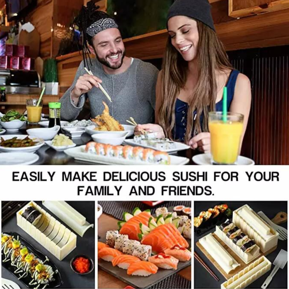 11Pcs Set Diy Non Stick Professional Sushi Making Kit Rolling Molds