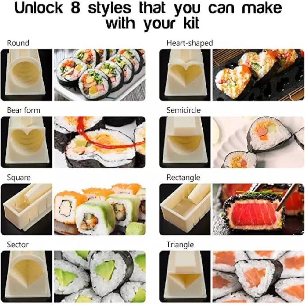 11Pcs Set Diy Non Stick Professional Sushi Making Kit Rolling Molds