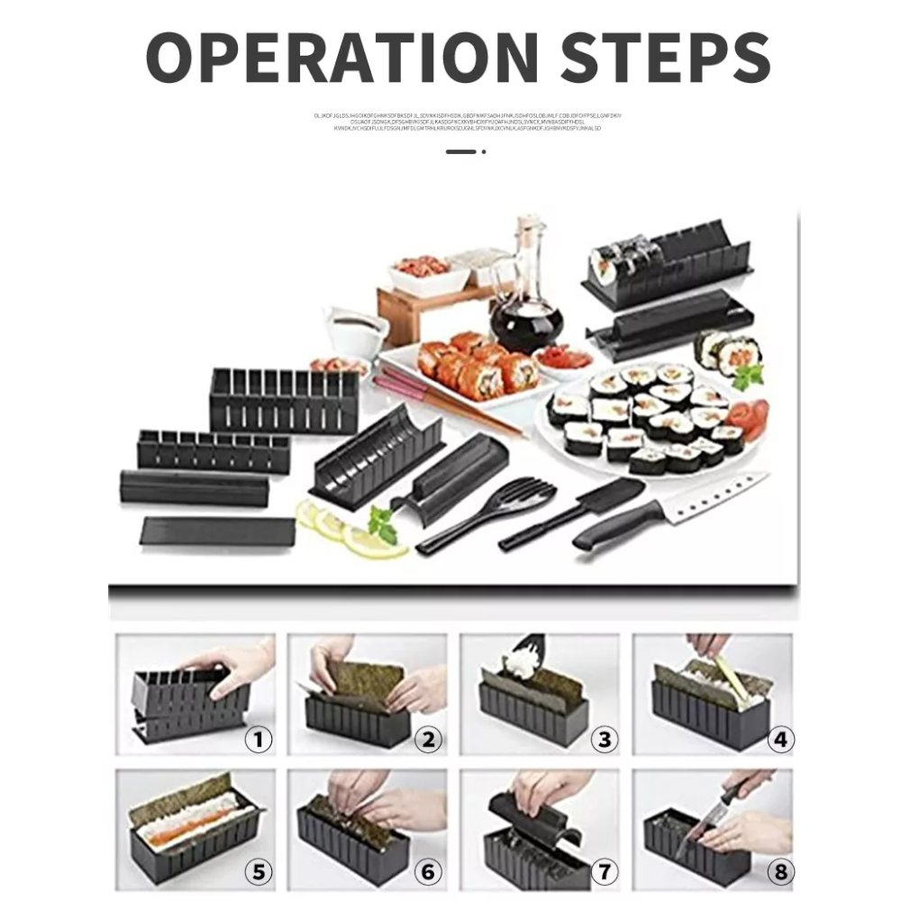 11Pcs Set Diy Sushi Making Roller Kit Kitchen Gadgets