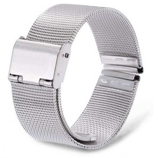 12 / 14 18 20Mm Fashion Milanese Loop Stainless Steel Wrist Watch Band Strap Silk White
