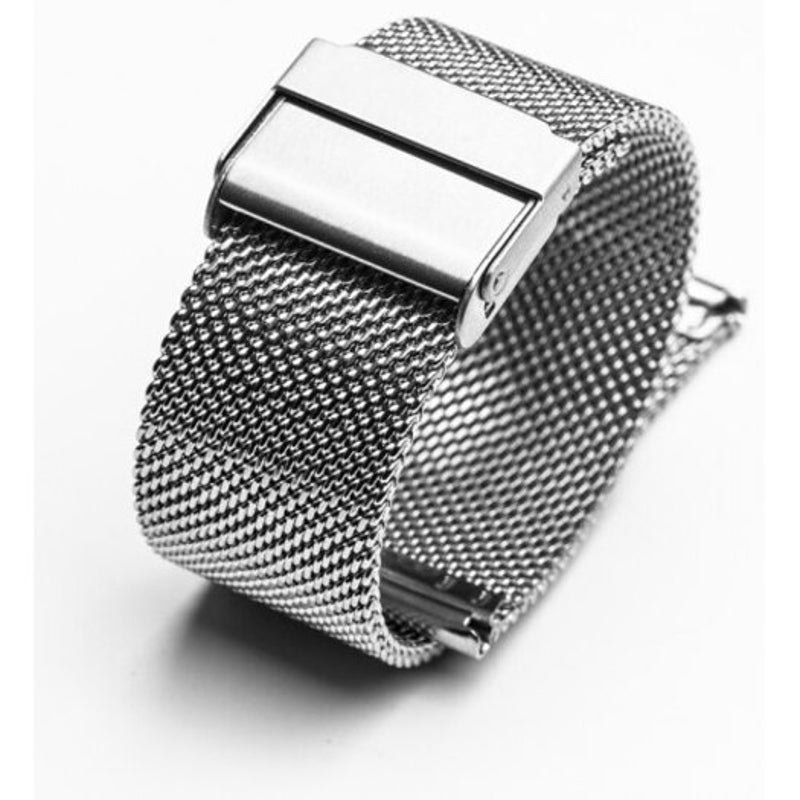 12 / 14 18 20Mm Fashion Milanese Loop Stainless Steel Wrist Watch Band Strap Silk White