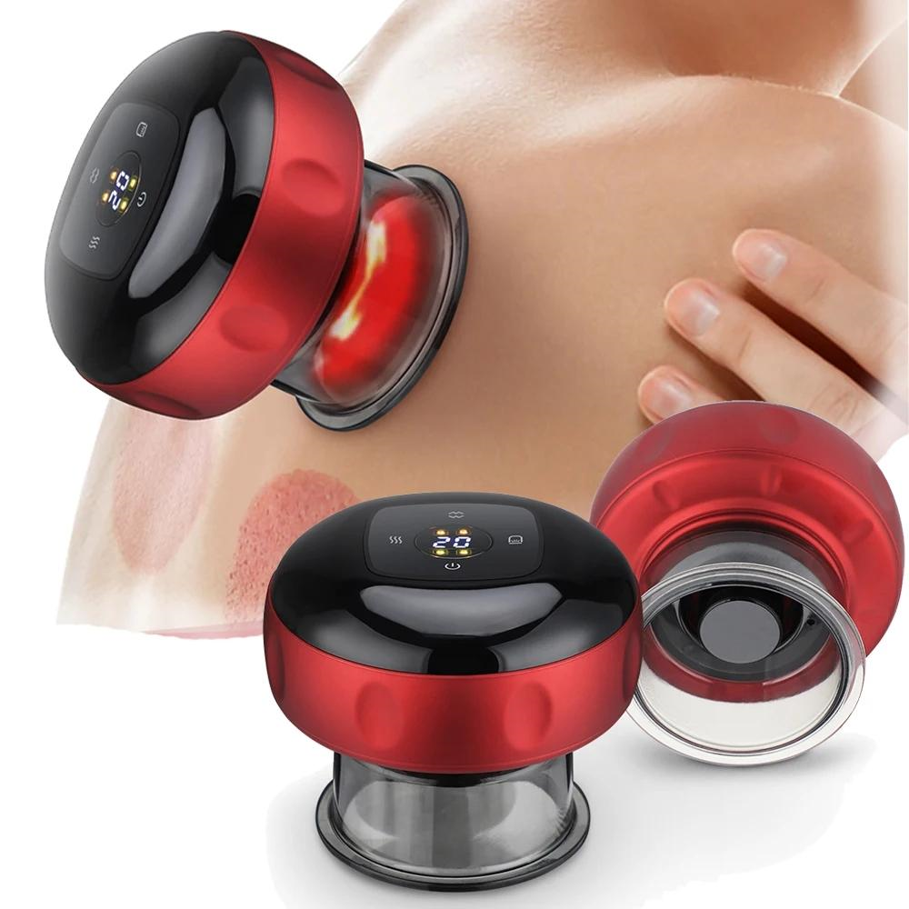 12 Speed Cupping Massager Set With 3 Cups Red