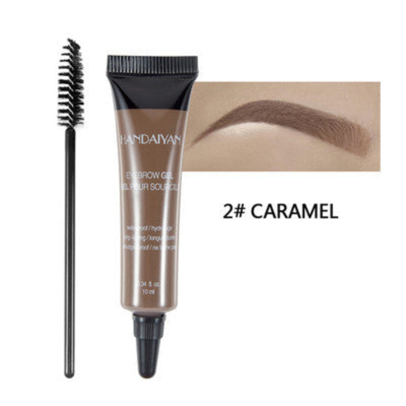 Eyebrow Makeup Henna Gel Black Brown Waterproof Durable Liquid Tint Brush Set