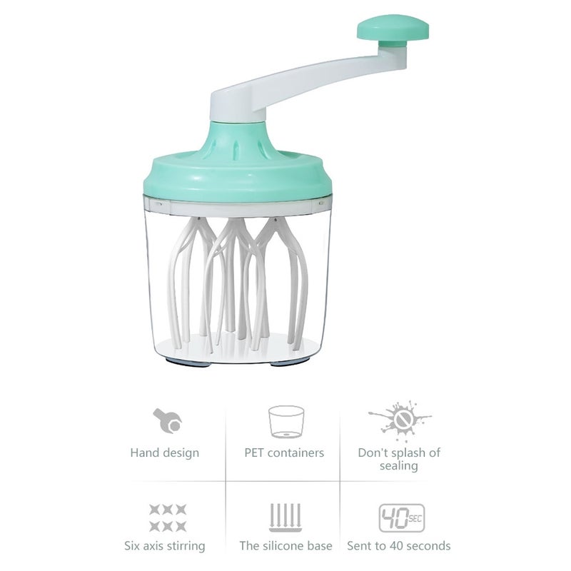 1200Ml Manual Plastic Cream Whisk Egg Beater Hand Crank Stiring Foam Fast Mixer Blender Household Kitchen Baking Tool