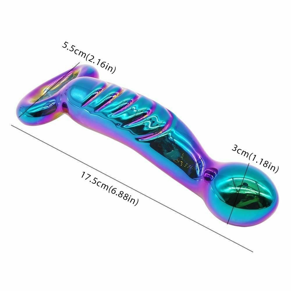 17.5Cm Waterproof Mermaid Glass Butt Plug Anal Dildo Sex Toy