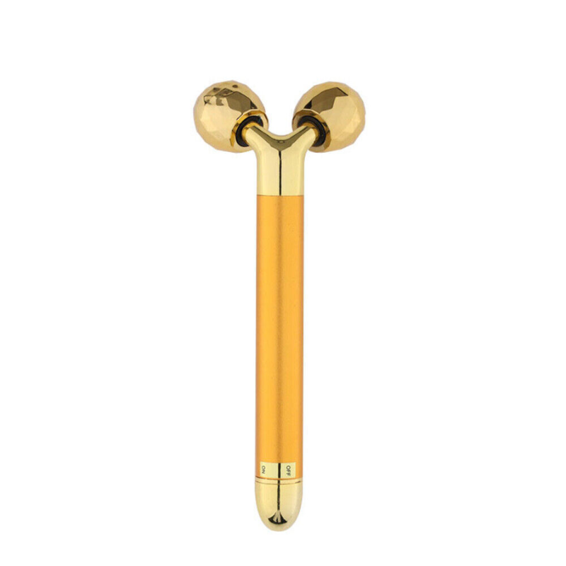 24K Gold Energy Beauty Bar Facial Face Massager 3D Roller Electric Sonic & T Shape Arm Eye Nose Head Lift