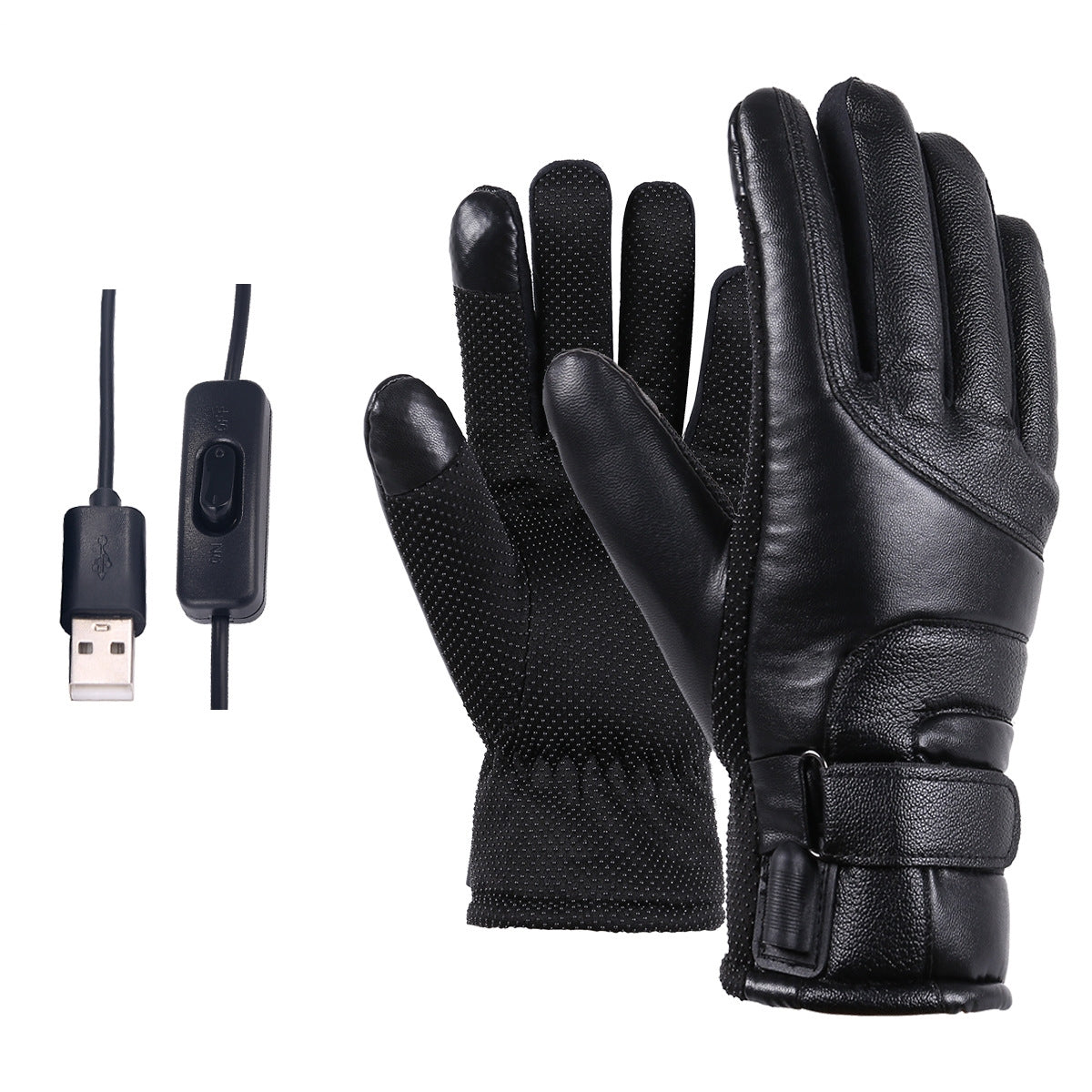 Winter Electric Heated Gloves Windproof Cycling Warm Heating Touch Screen Skiing