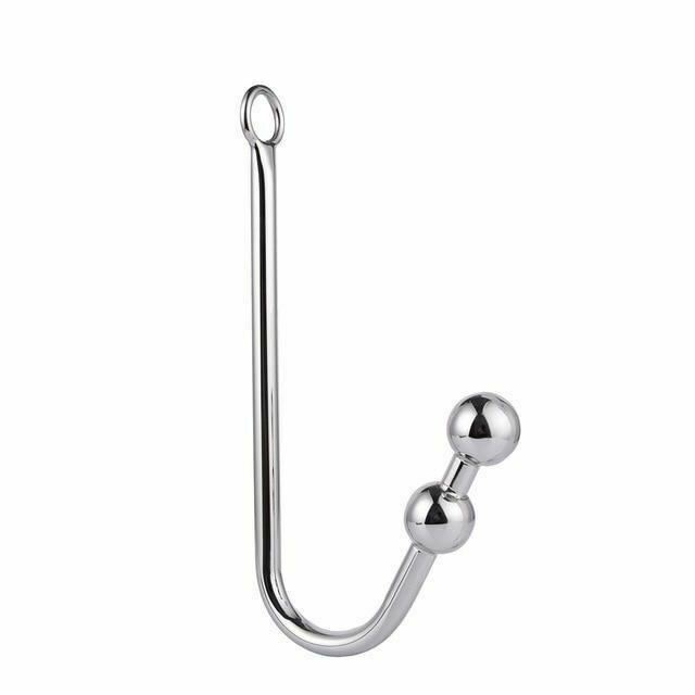 Stainless Steel Bdsm Anal Hook With Balls O-Ring Butt Plug
