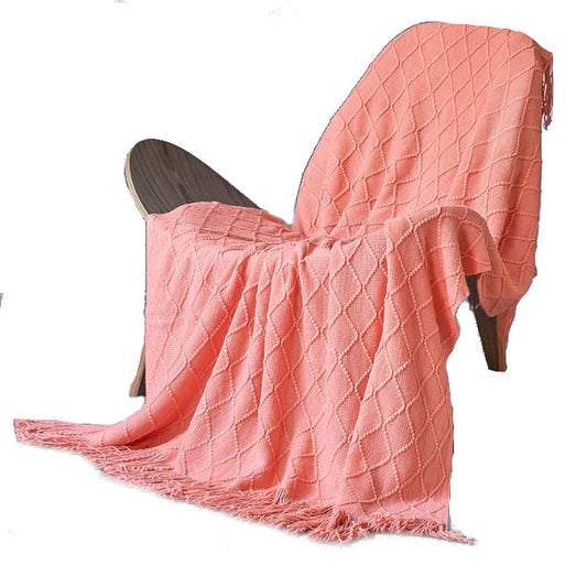 127Cm X 152Cm Warm Cozy Knitted Throw Blanket Coral