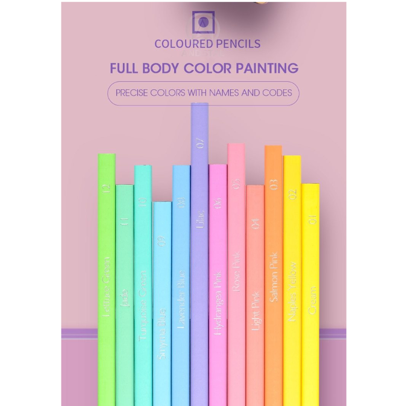 12 / 24 Colours Pastel Coloured Pencils Drawing Craft At G01