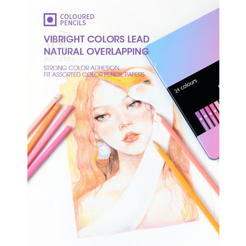 12 / 24 Colours Pastel Coloured Pencils Drawing Craft At G01