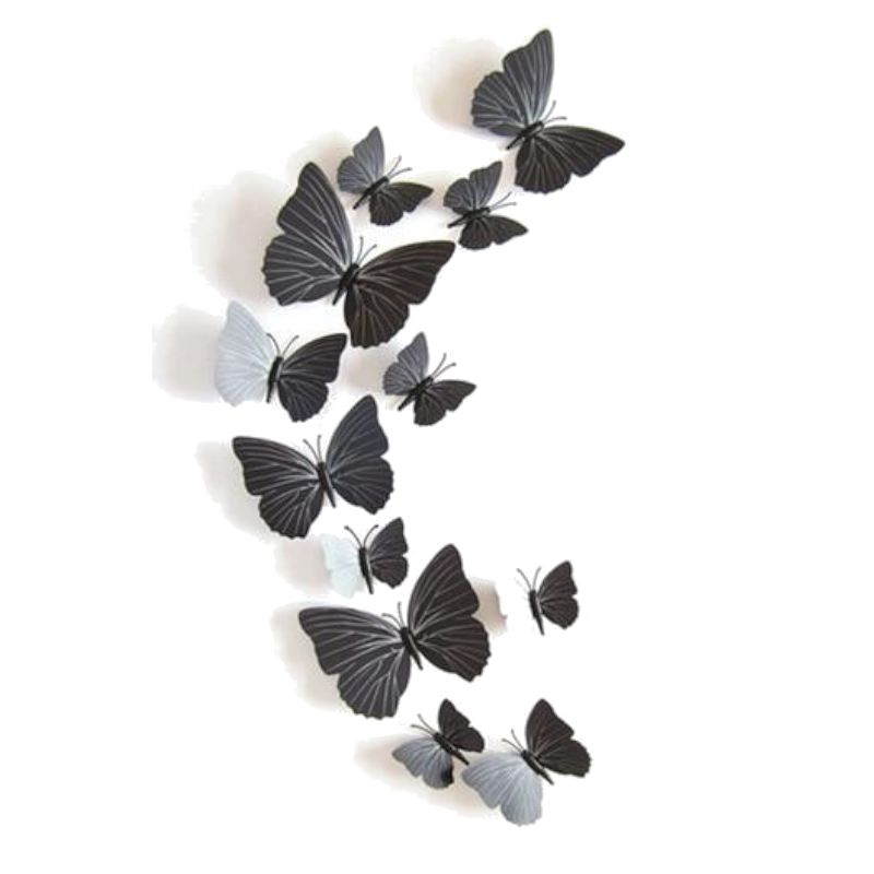 12 Pcs / Set Rainbow Colourful 3D Pvc Butterfly Wall Sticker Decor