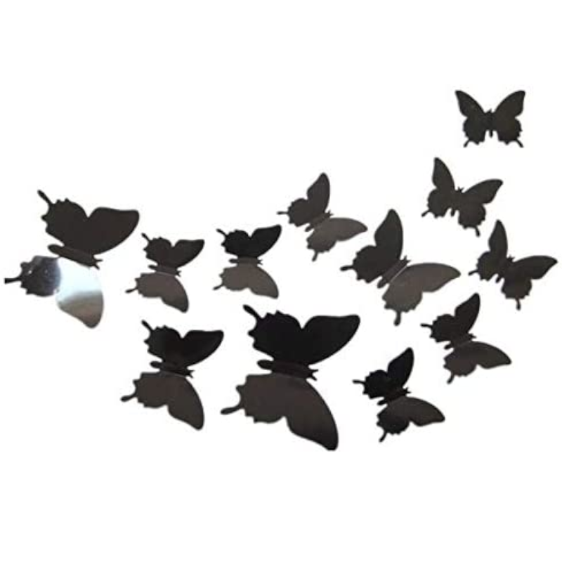 12 Pcs / Set Rainbow Colourful 3D Pvc Butterfly Wall Sticker Decor