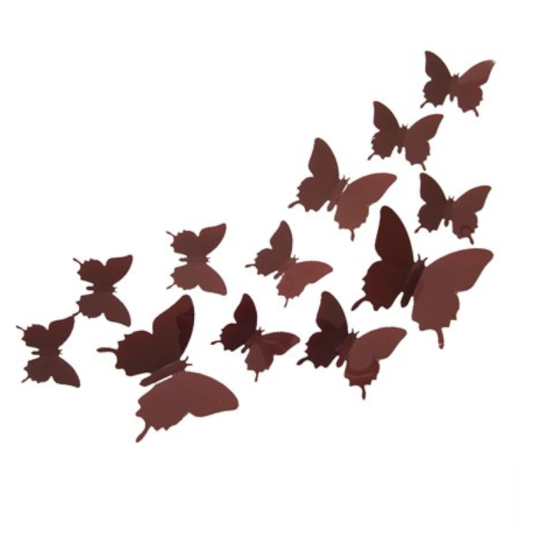 12 Pcs / Set Rainbow Colourful 3D Pvc Butterfly Wall Sticker Decor