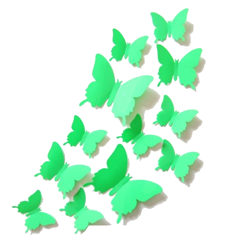 12 Pcs / Set Rainbow Colourful 3D Pvc Butterfly Wall Sticker Decor