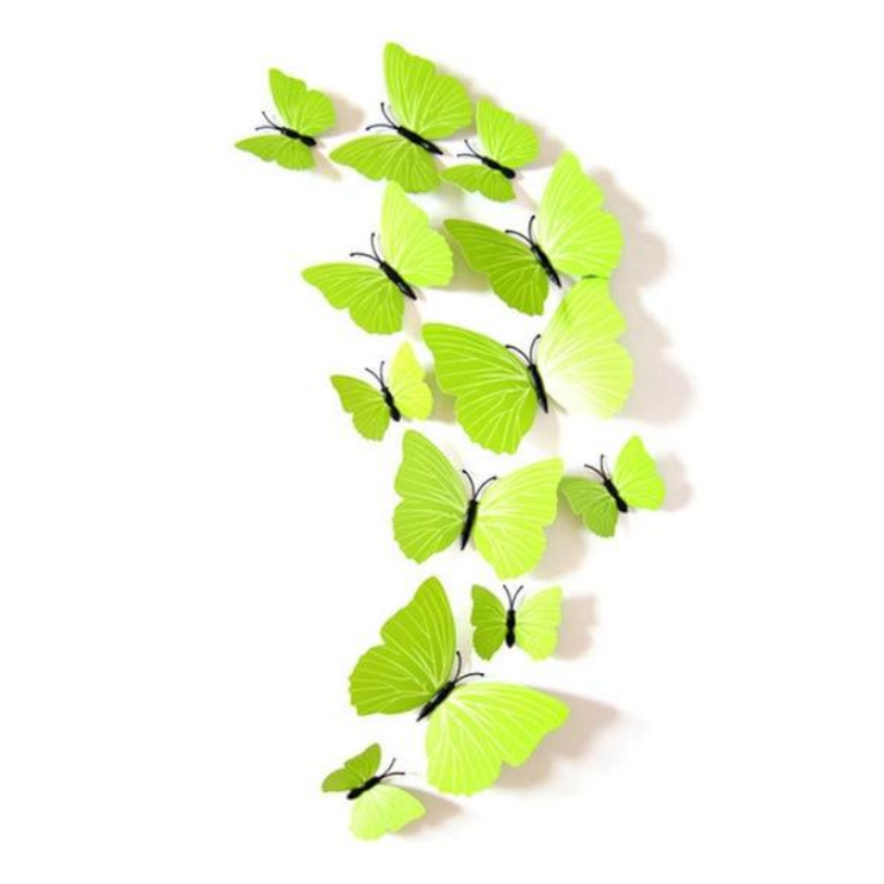 12 Pcs / Set Rainbow Colourful 3D Pvc Butterfly Wall Sticker Decor