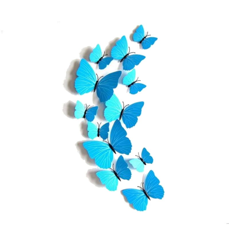 12 Pcs / Set Rainbow Colourful 3D Pvc Butterfly Wall Sticker Decor