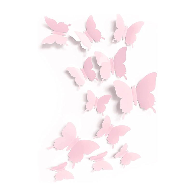 12 Pcs / Set Rainbow Colourful 3D Pvc Butterfly Wall Sticker Decor