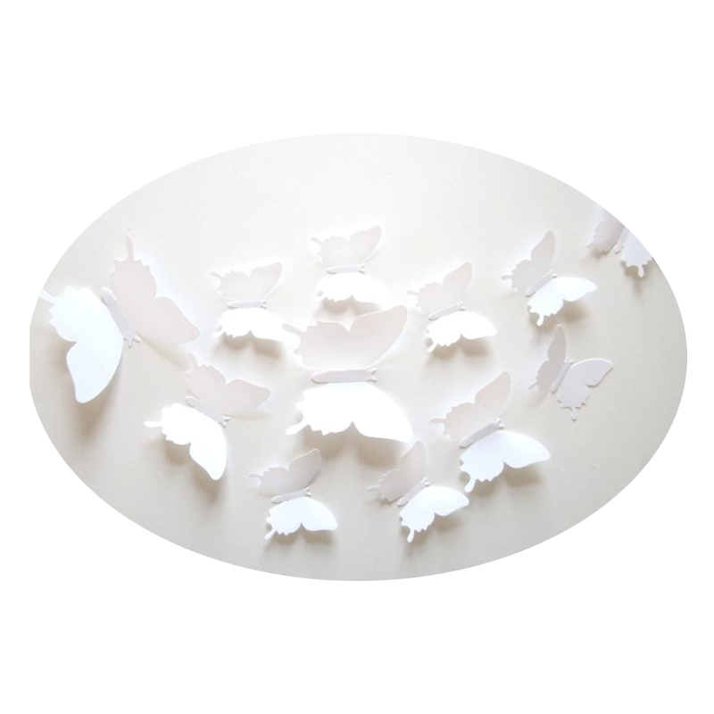 12 Pcs / Set Rainbow Colourful 3D Pvc Butterfly Wall Sticker Decor