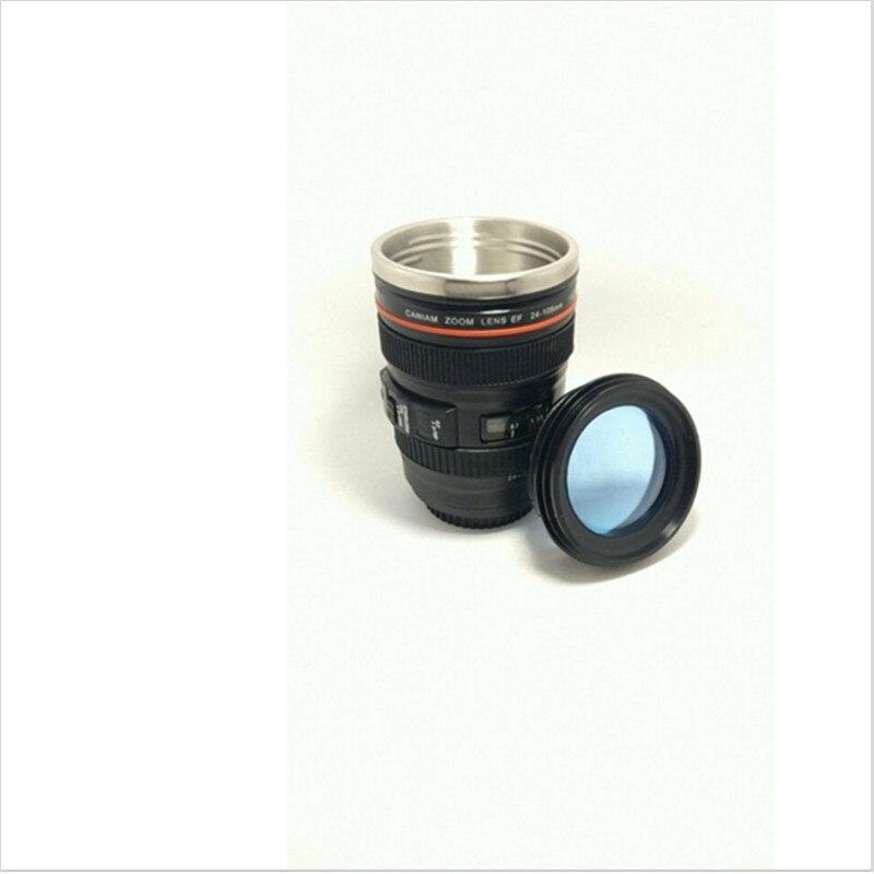 300Ml Stainless Steel Camera Lens Shape Self Stirring Mug Coffee Cup Novelty Gift