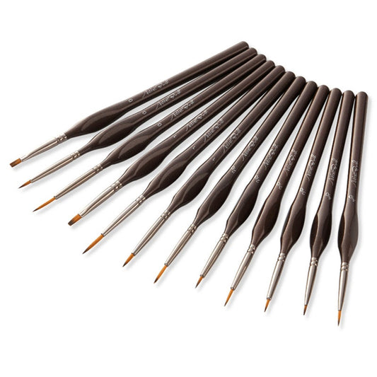 12Pcs Miniature Paint Brush Set Professional Nylon Acrylic Painting Brushes Watercolor Oil For Drawing Art Supplies