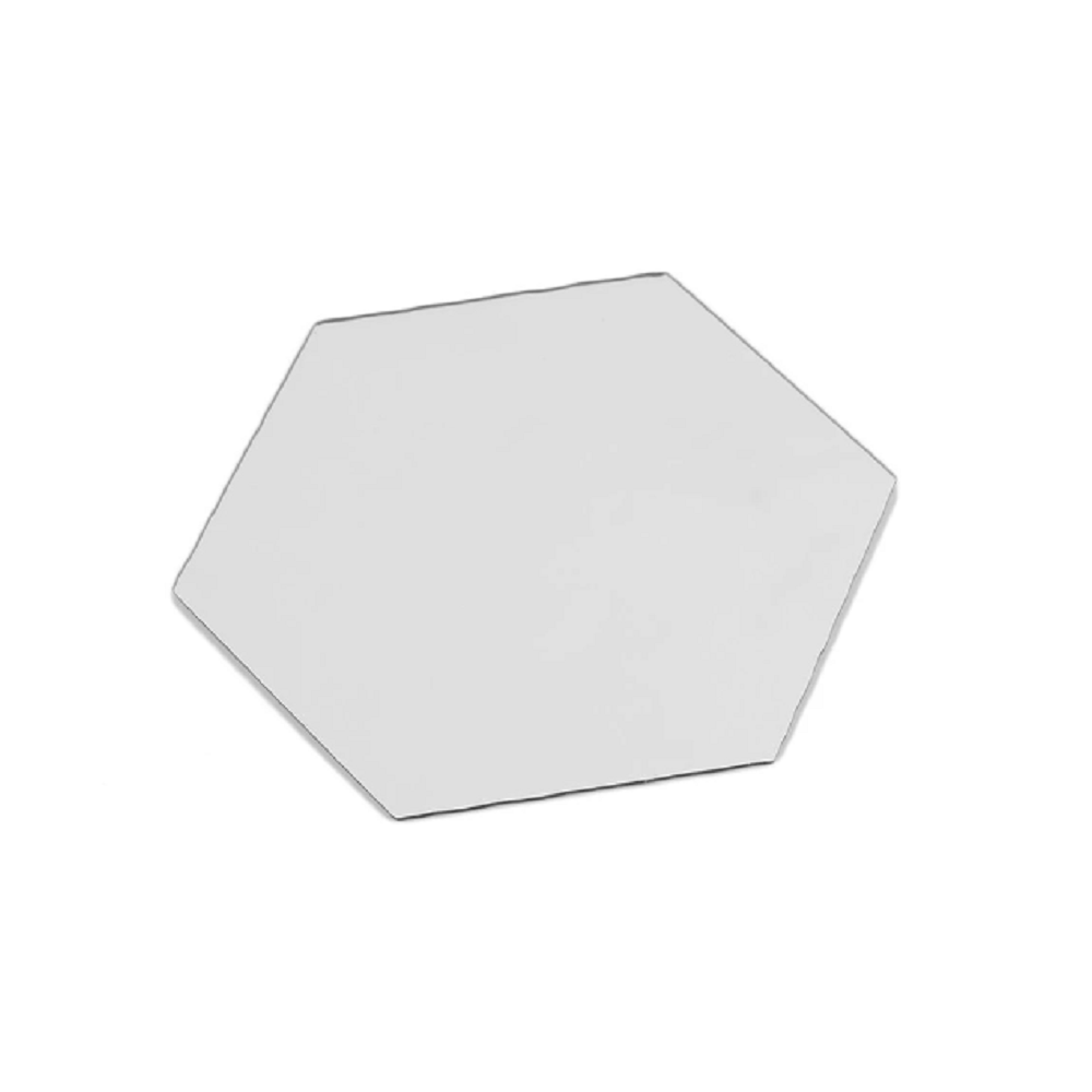 12Pcs 10Cm Mirror 3D Sticker Hexagonal Decoration Silver