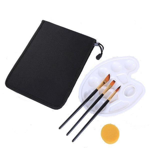 12Pcs Paint Brush Set Palette With Brushes Carrying Case For Watercolor Oil Acrylic Painting