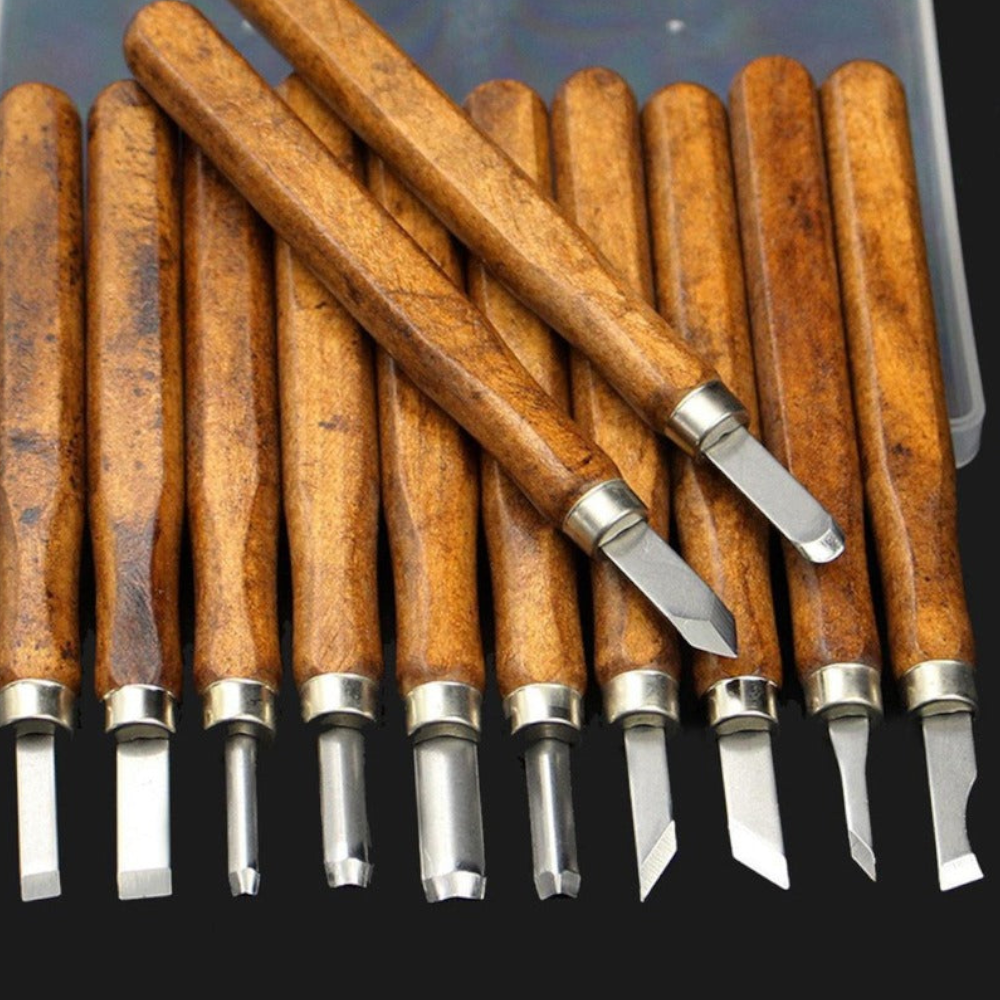 12Pcs / Set Wood Carving Chisel Tool Working Accessories