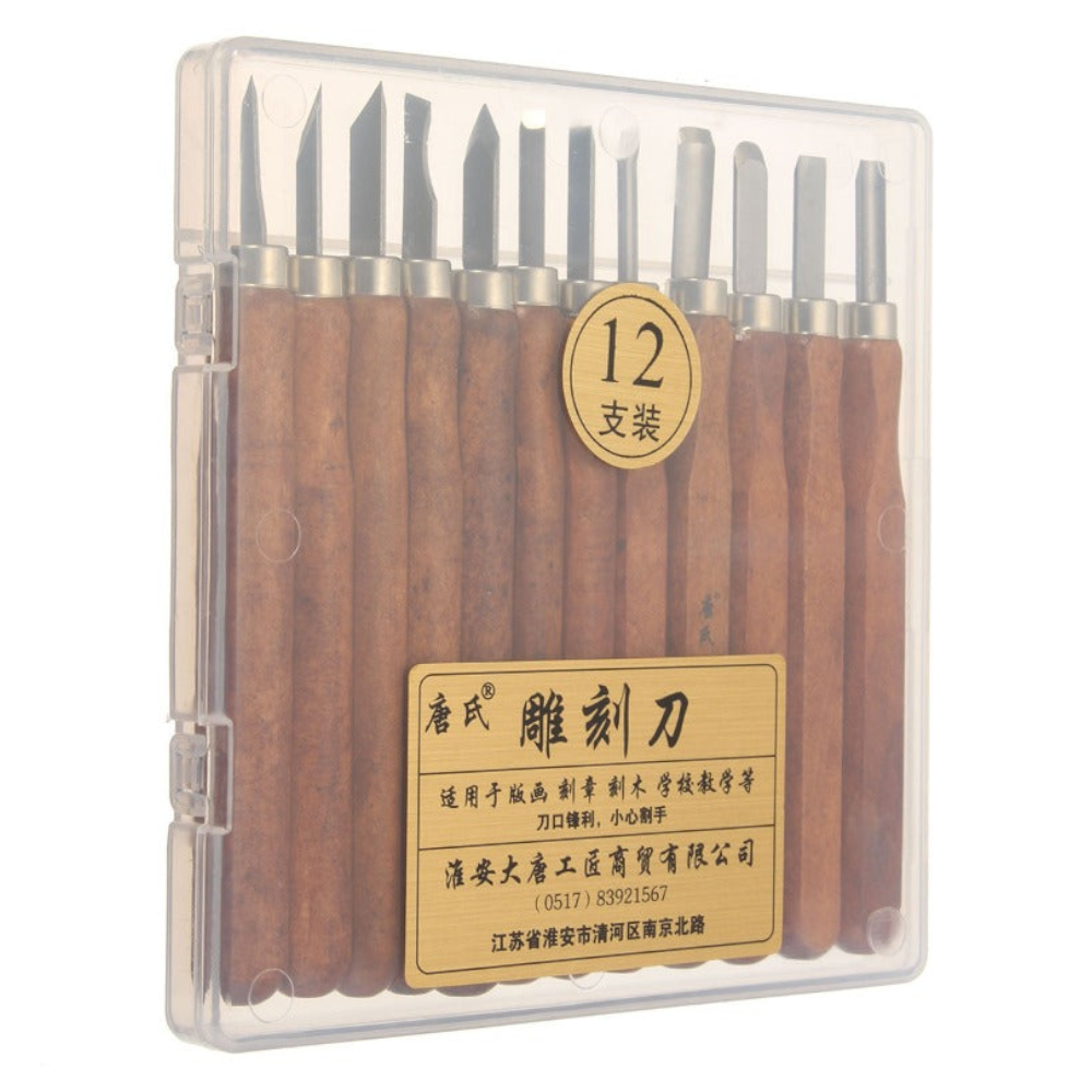 12Pcs / Set Wood Carving Chisel Tool Working Accessories