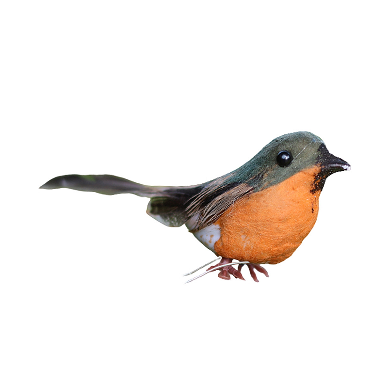 12Pcs Foam Artificial Robin Sparrow Birds Garden Yard Emulation Xmas Tree Decor