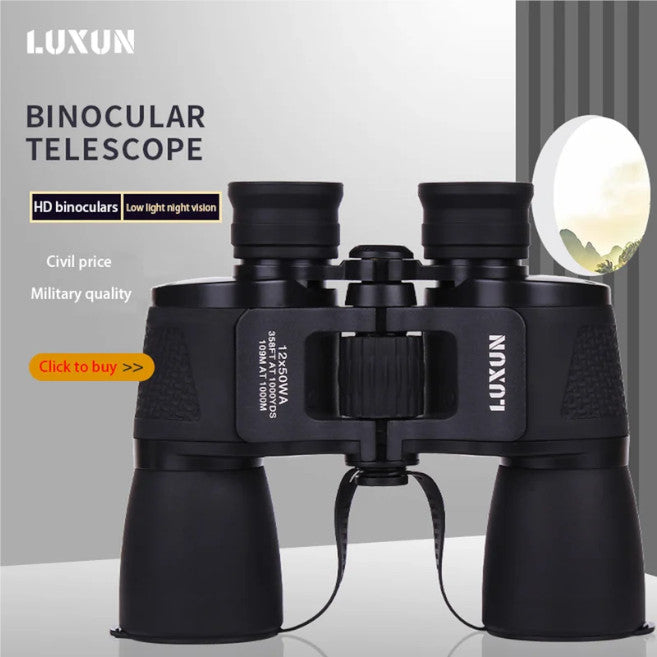 12X50 Hd High Magnification Powerful Binoculars Outdoor Tourism Telescope Low Light Night Vision
