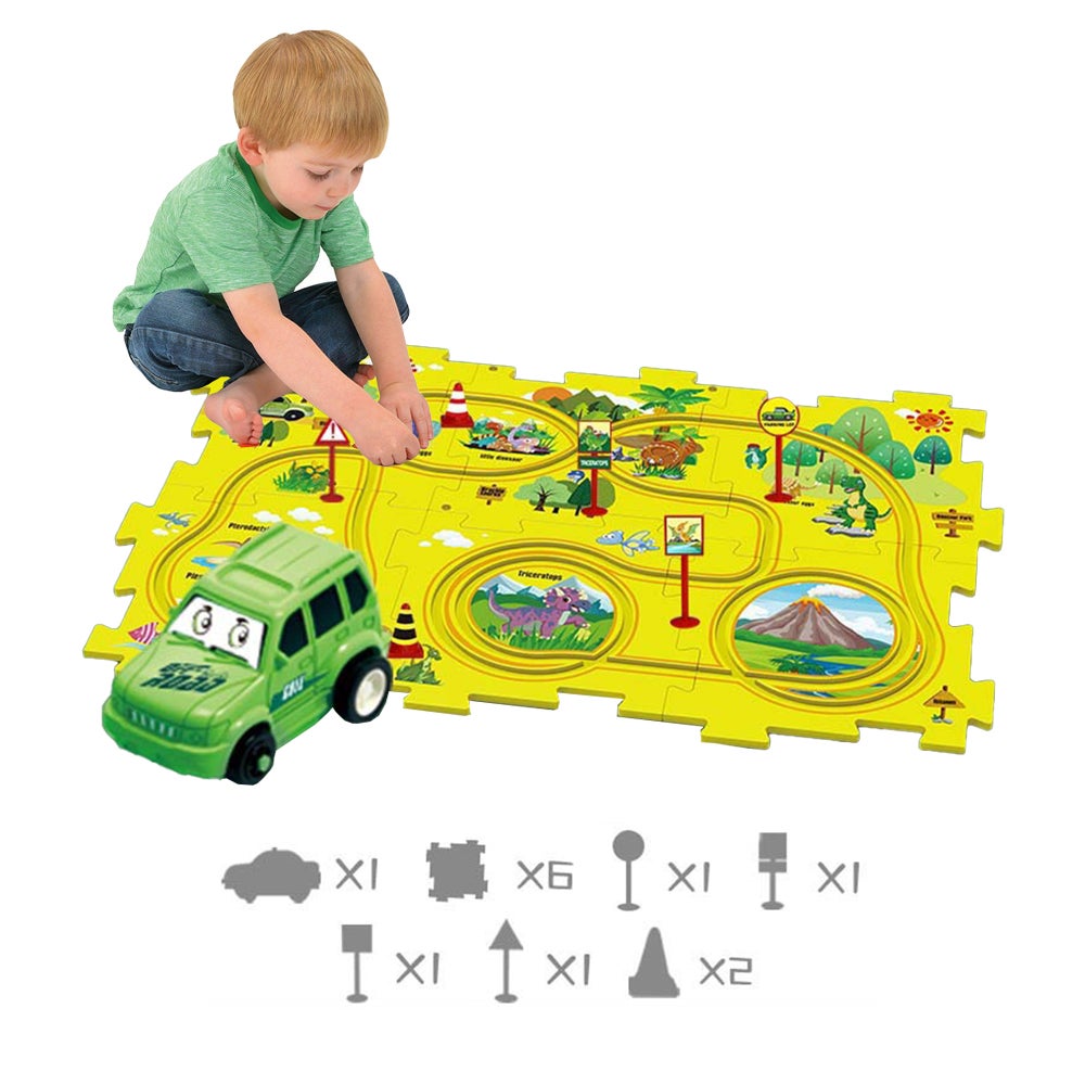 13-Piece Diy Assembling Electric Trolley Set Puzzle Track Car Play Railcar Building Toys Kid Gift