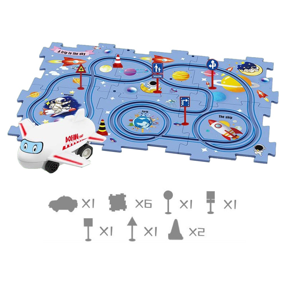 13-Piece Diy Assembling Electric Trolley Set Puzzle Track Car Play Railcar Building Toys Kid Gift