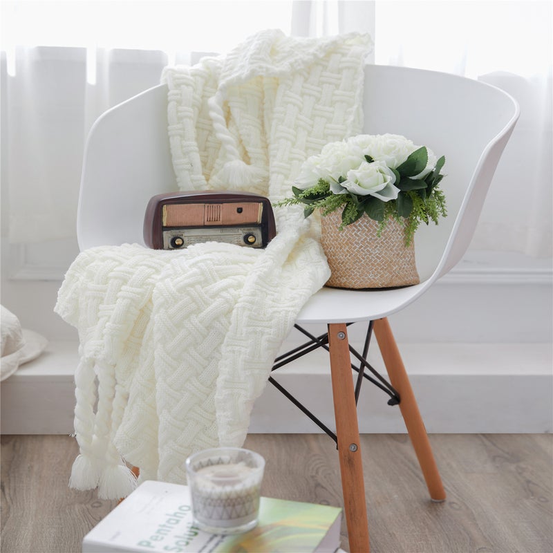 130 X 160Cm Throw Thread Blanket Bedcover With Tassel For Sofa