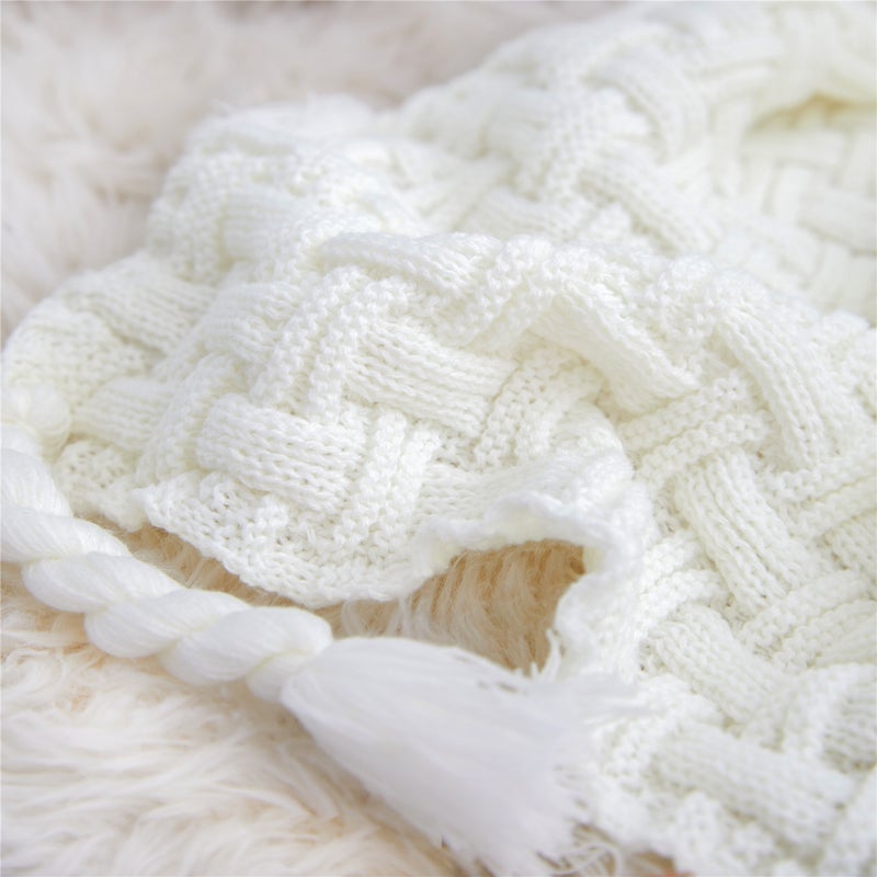 130 X 160Cm Throw Thread Blanket Bedcover With Tassel For Sofa