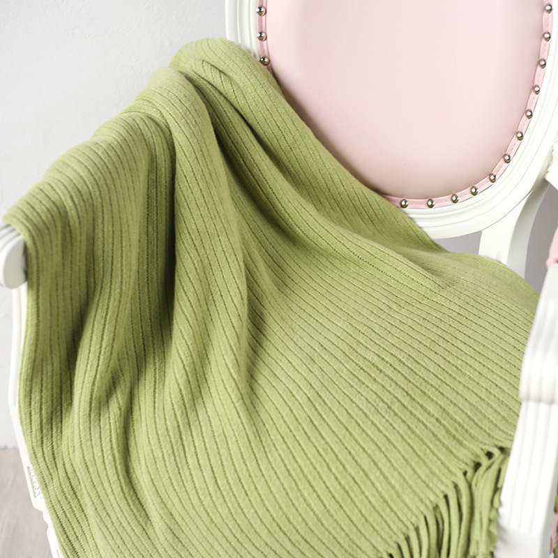130Cm X 200Cm Warm Cozy Knitted Throw Blanket Green