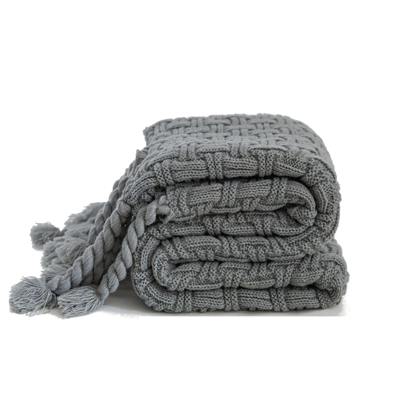 130 X 160Cm Throw Thread Blanket Bedcover With Tassel For Sofa