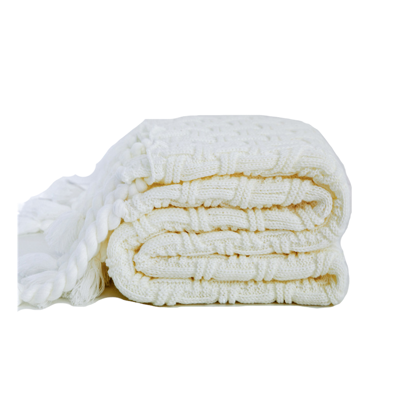 130 X 160Cm Throw Thread Blanket Bedcover With Tassel For Sofa